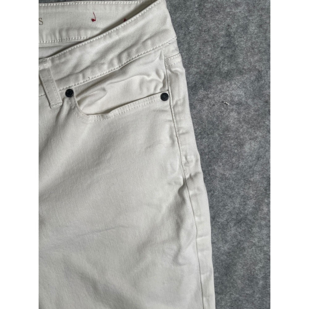 Talbots Signature Crop Pants White Denim Ankle Zip Petite 12P Mid Rise Womens - Picture 3 of 13
